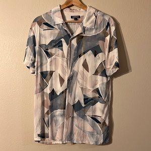 Men’s geometric rayon beach shirt